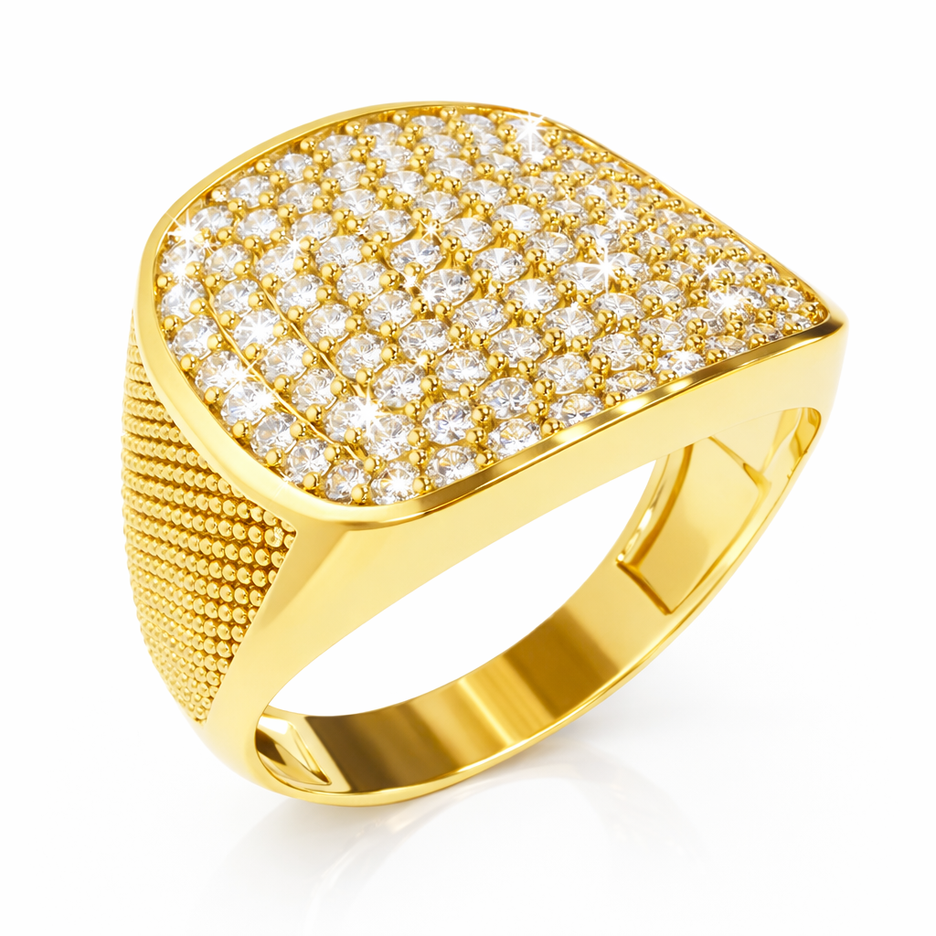 Anillo Signet Pavé - Oro 14K/18K