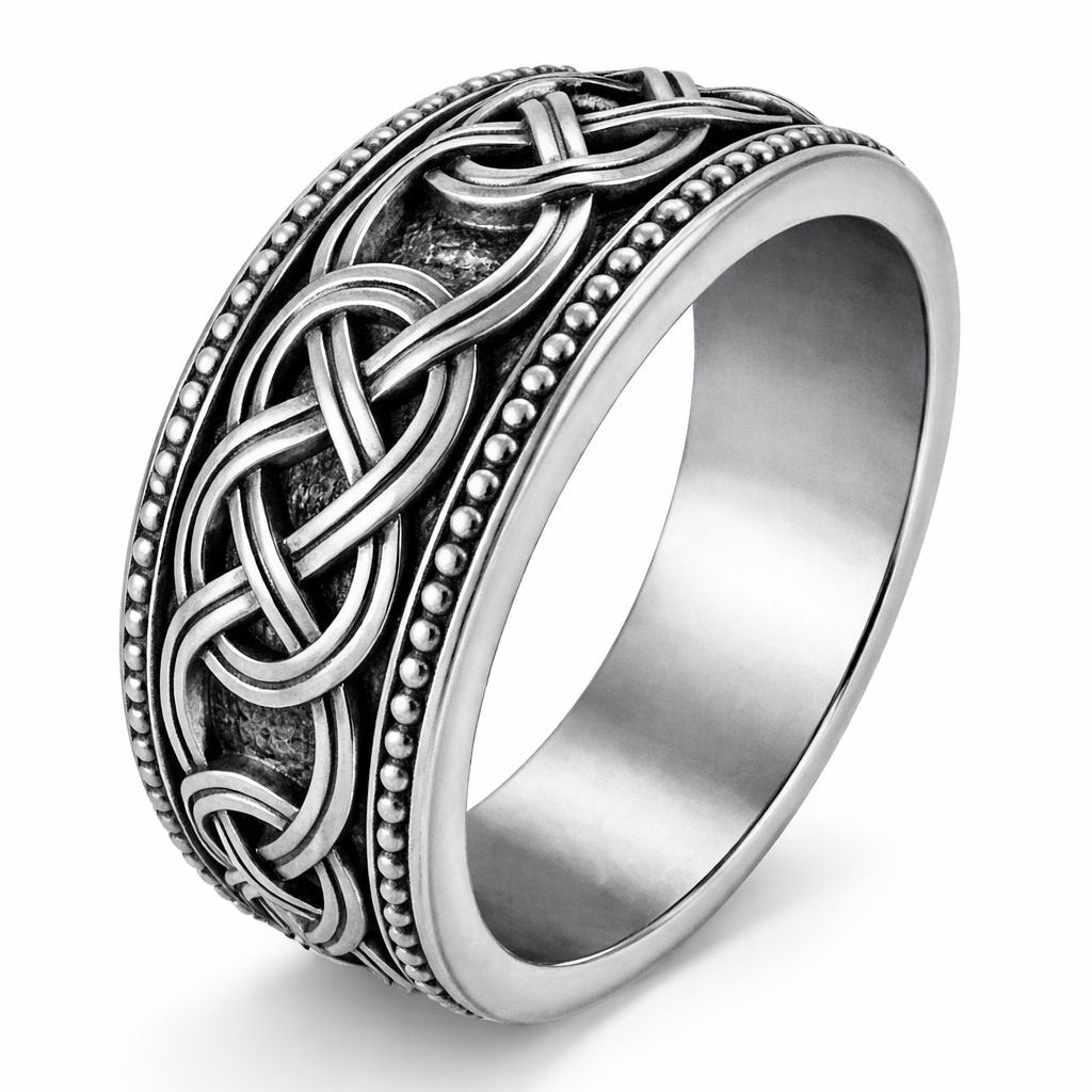 Anillo Celta Premium en Plata 925 Empavonada – Diseño Trenzado Artesanal