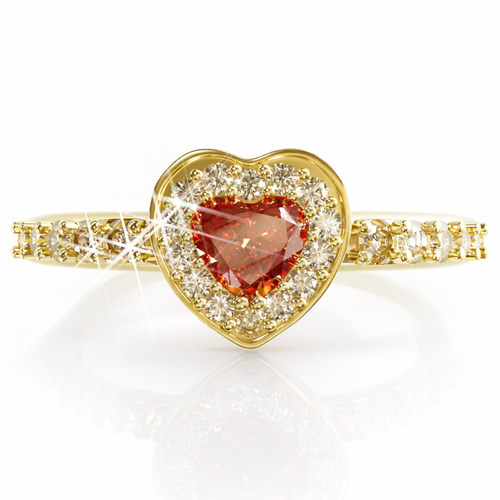 Anillo Corazón Halo - Anillo Dama con Piedras.