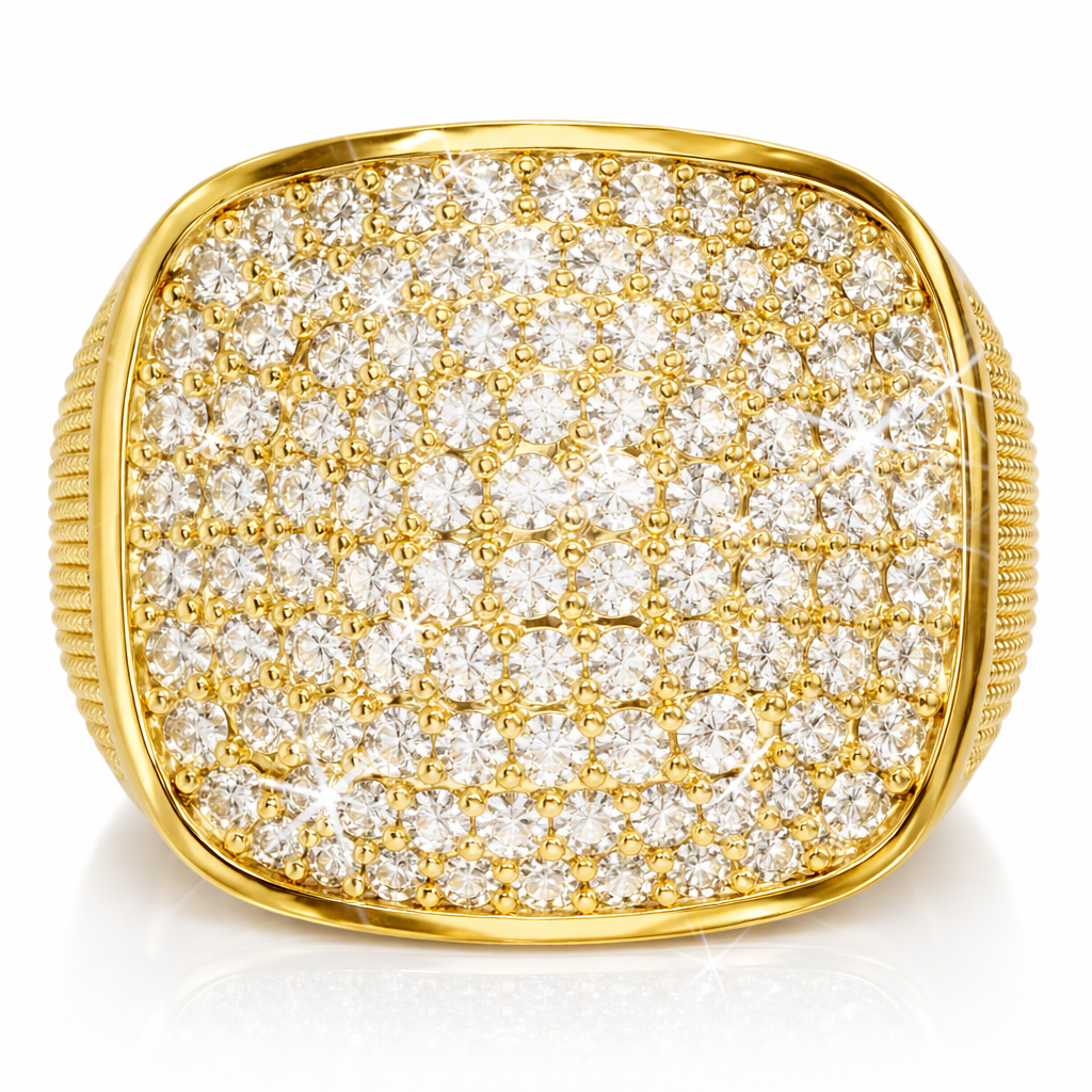 Anillo Signet Pavé - Oro 14K/18K