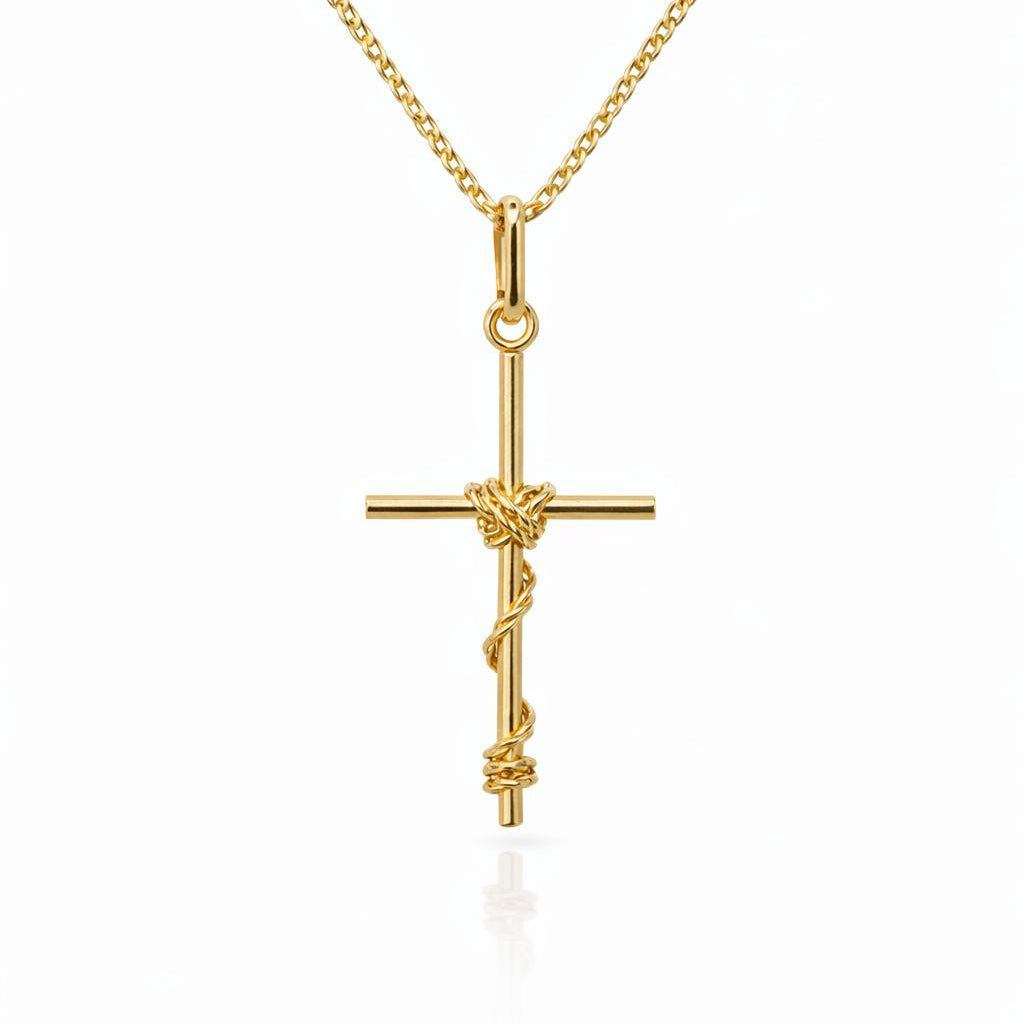 Cruz Artesanal de Oro 18k - Diseño Minimalista