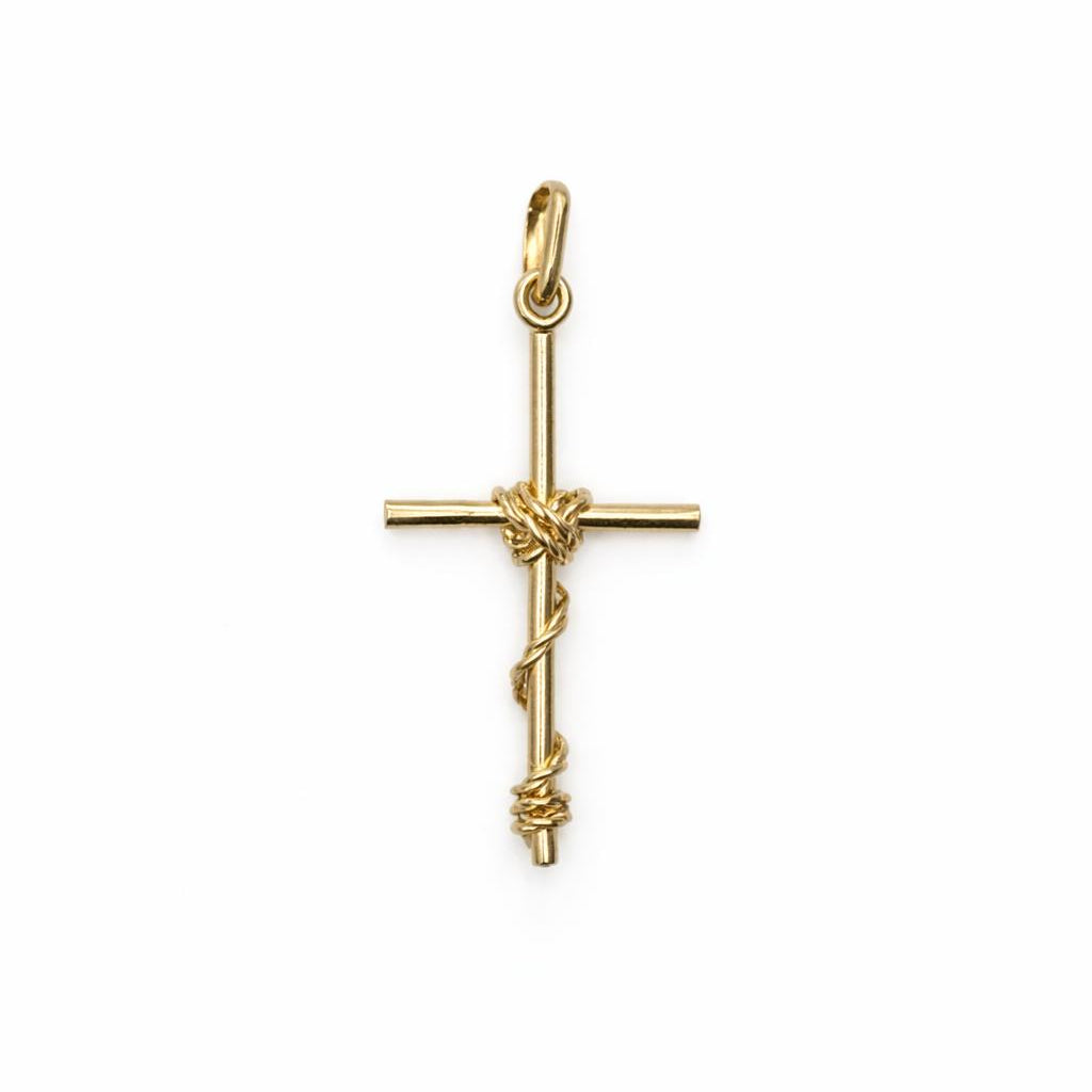 Cruz Artesanal de Oro 18k - Diseño Minimalista