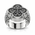 Orthodox Byzantine Cross and Crowns Signet Ring – Sterling Silver