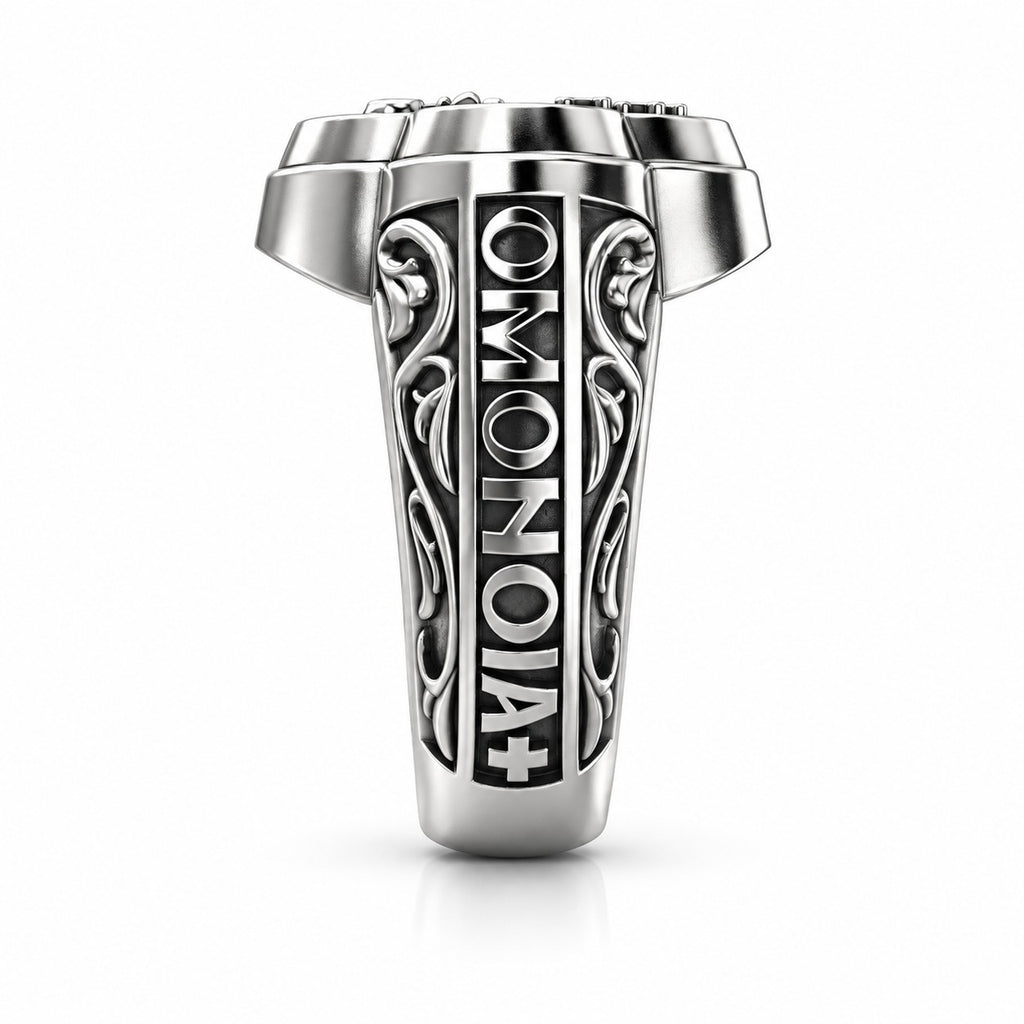 Orthodox Byzantine Cross and Crowns Signet Ring – Sterling Silver