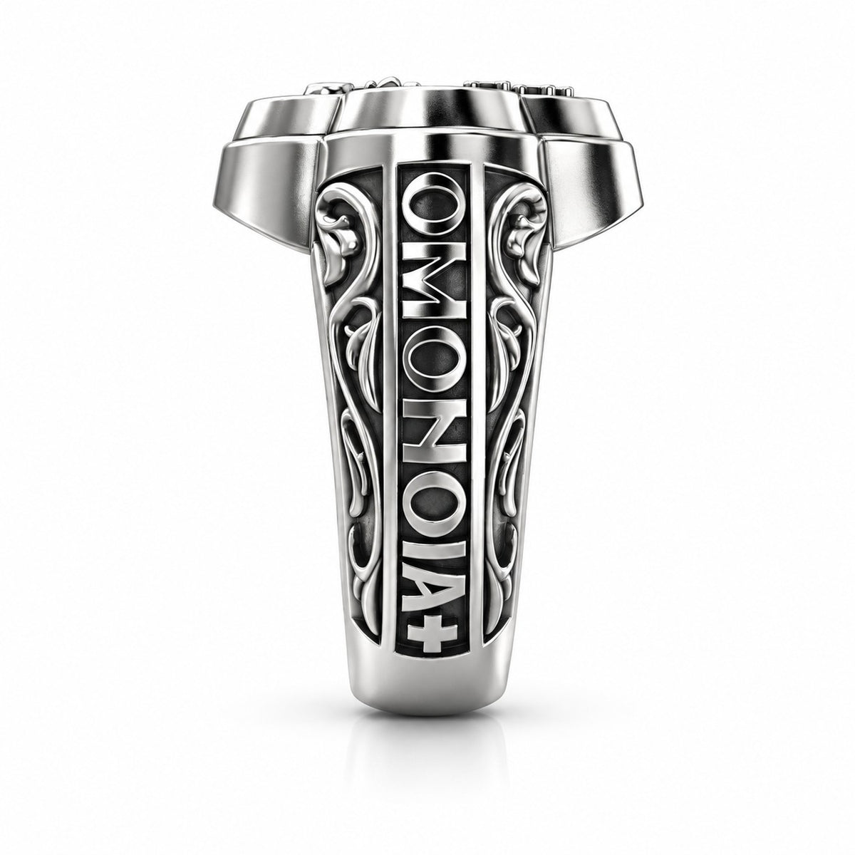 Orthodox Byzantine Cross and Crowns Signet Ring – Sterling Silver