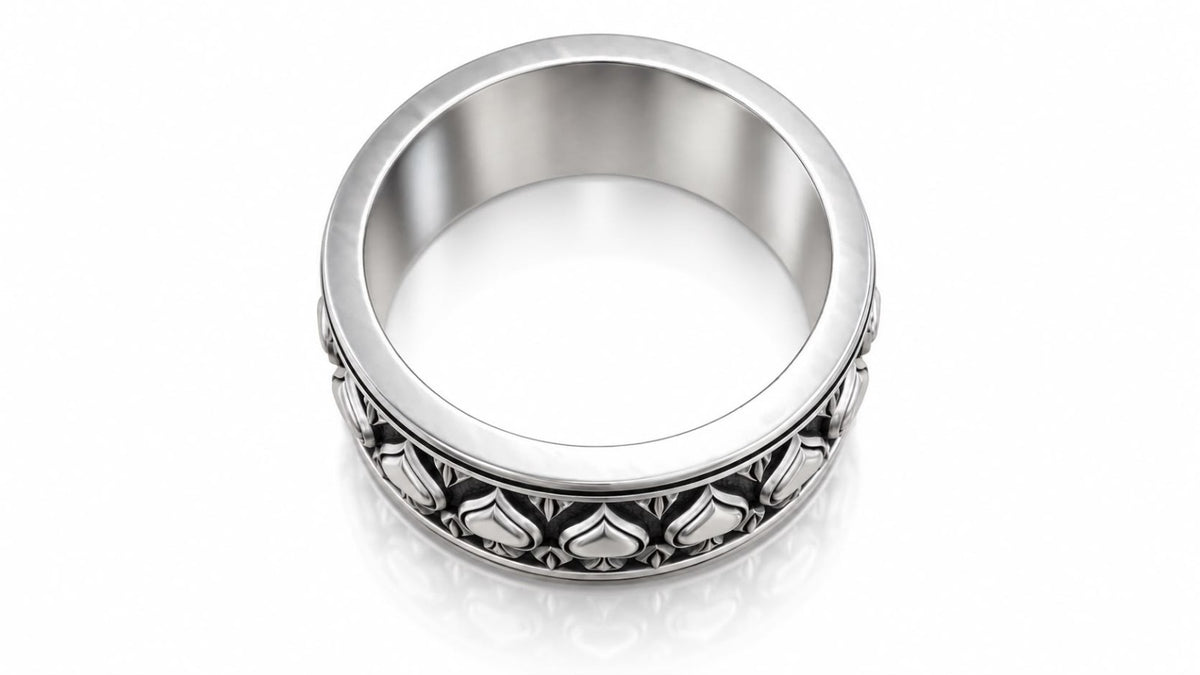 Ace of Spades Band Ring – Sterling Silver