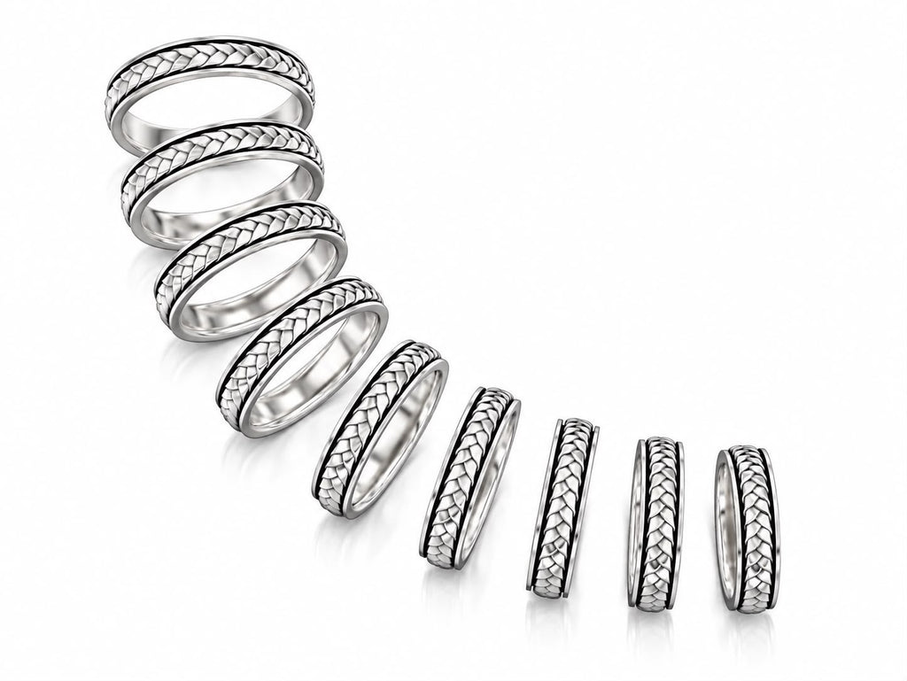 Braided Weave Wedding Band – Sterling Silver