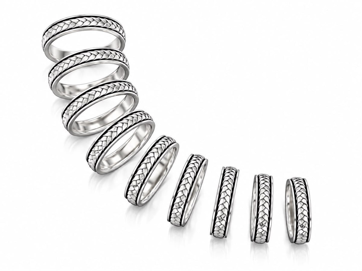 Braided Weave Wedding Band – Sterling Silver
