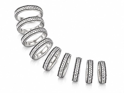 Braided Weave Wedding Band – Sterling Silver