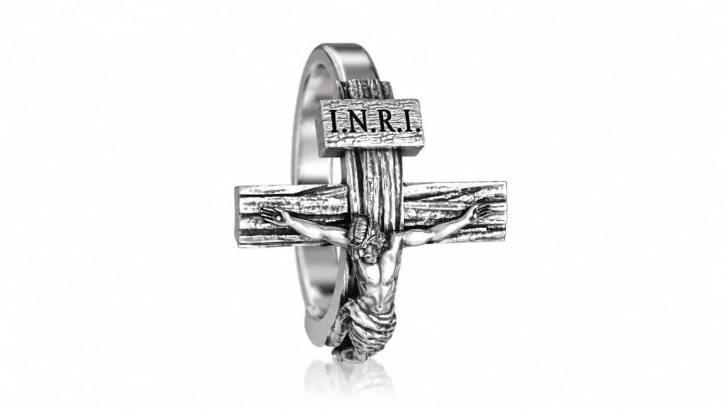 Jesus Crucifix Ring – Sterling Silver