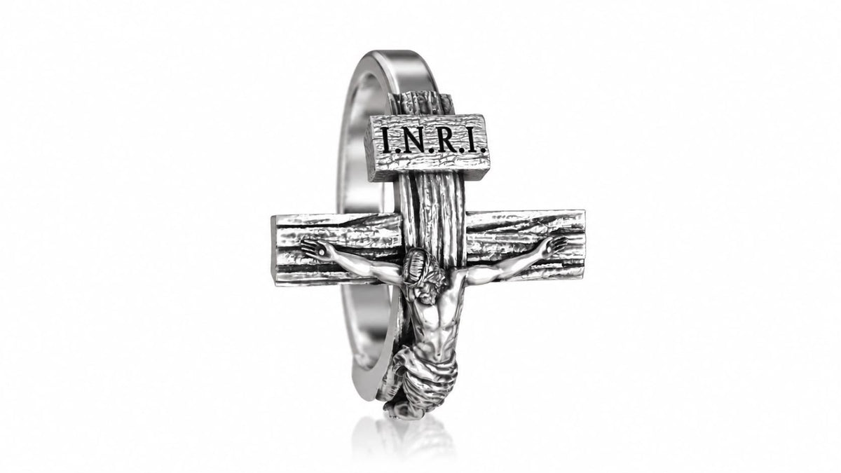 Jesus Crucifix Ring – Sterling Silver