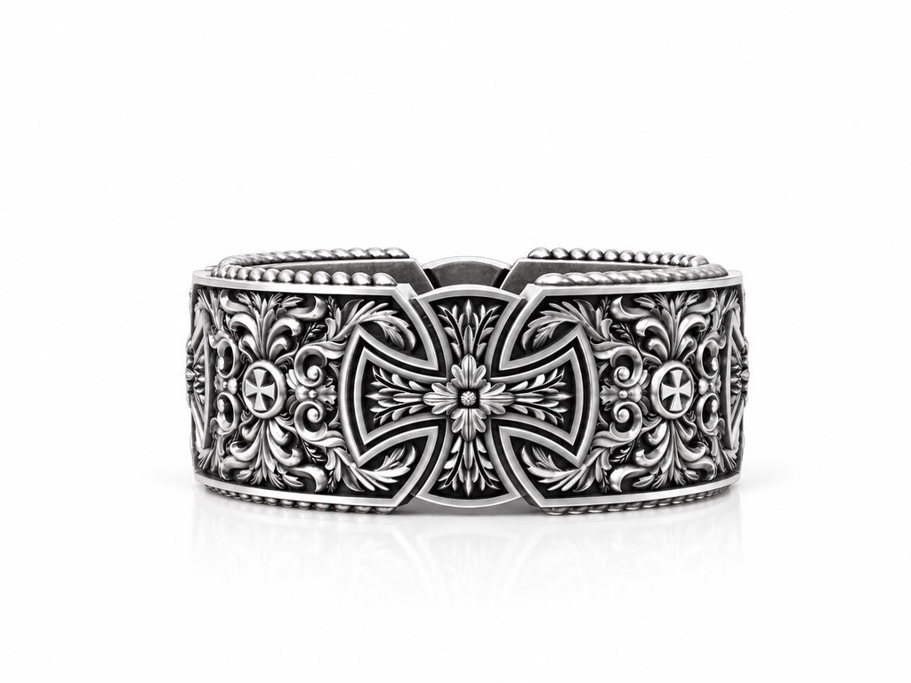 Maltese Cross Statement Ring – Sterling Silver