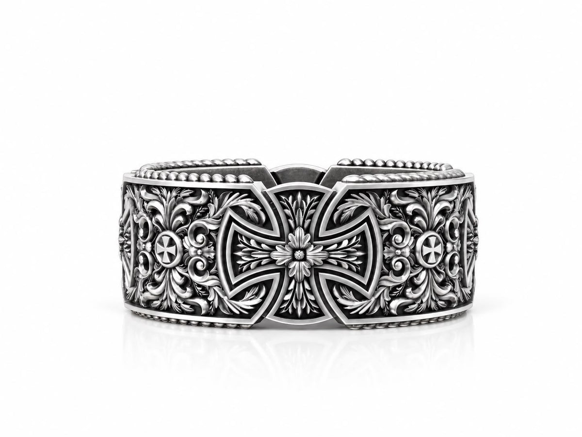 Maltese Cross Statement Ring – Sterling Silver
