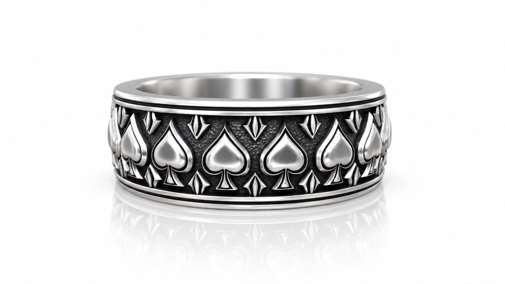 Ace of Spades Band Ring – Sterling Silver