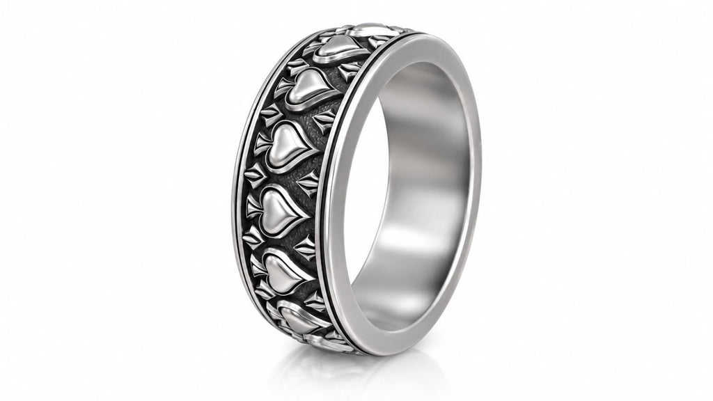 Ace of Spades Band Ring – Sterling Silver