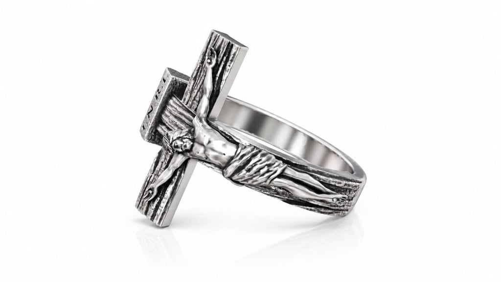 Jesus Crucifix Ring – Sterling Silver