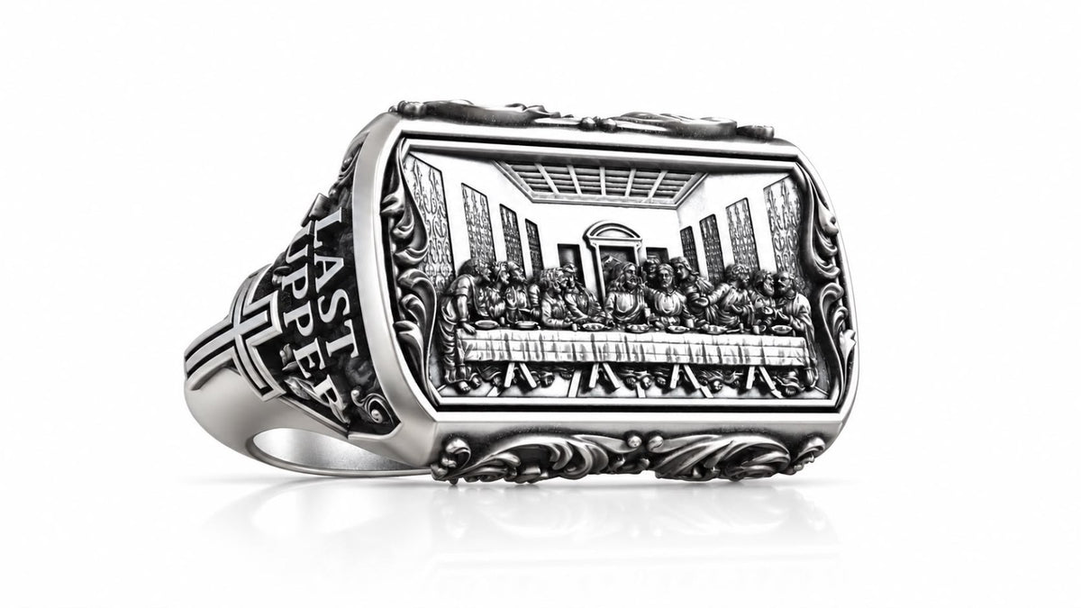 Last Supper Signet Ring – Sterling Silver