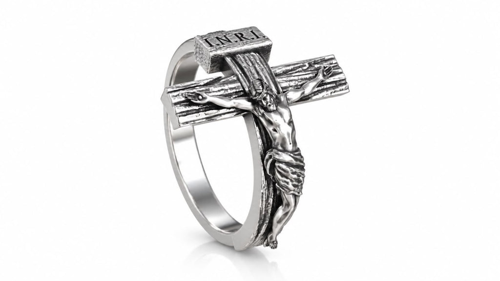 Jesus Crucifix Ring – Sterling Silver