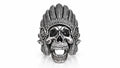 War Chief Skull Headdress Ring – Sterling Silver
