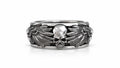 Skull & Wings Biker Band Ring – Sterling Silver