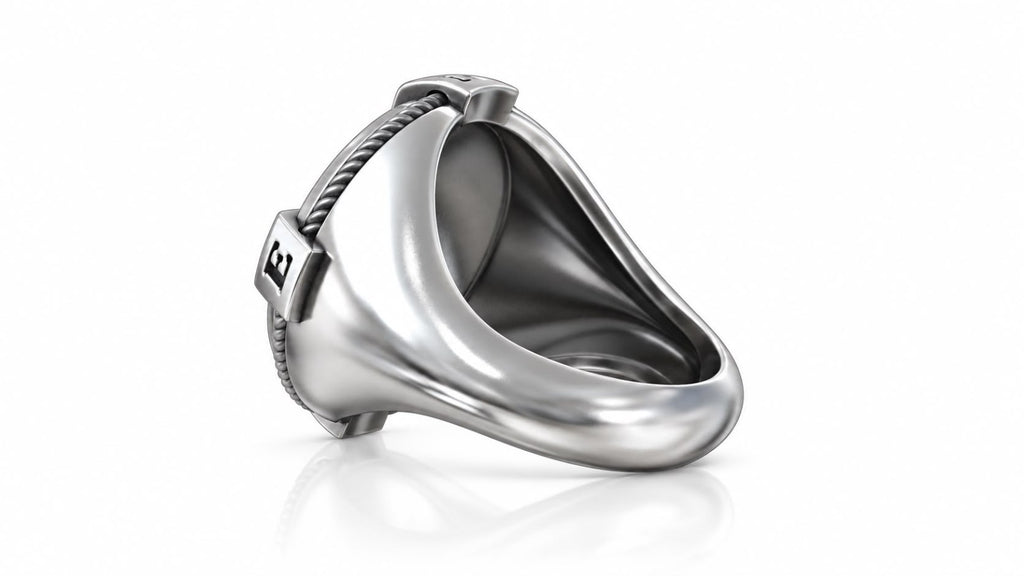 Skull Compass Rose Mariner Signet Ring – Sterling Silver