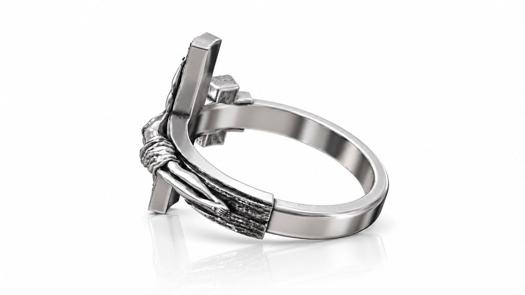 Jesus Crucifix Ring – Sterling Silver