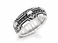 Skull Rivet Biker Band Ring – Sterling Silver