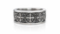 Gothic Cross Medallion Band Ring – Sterling Silver