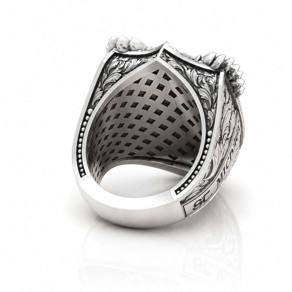Saint Michael Shield Ring – Sterling Silver