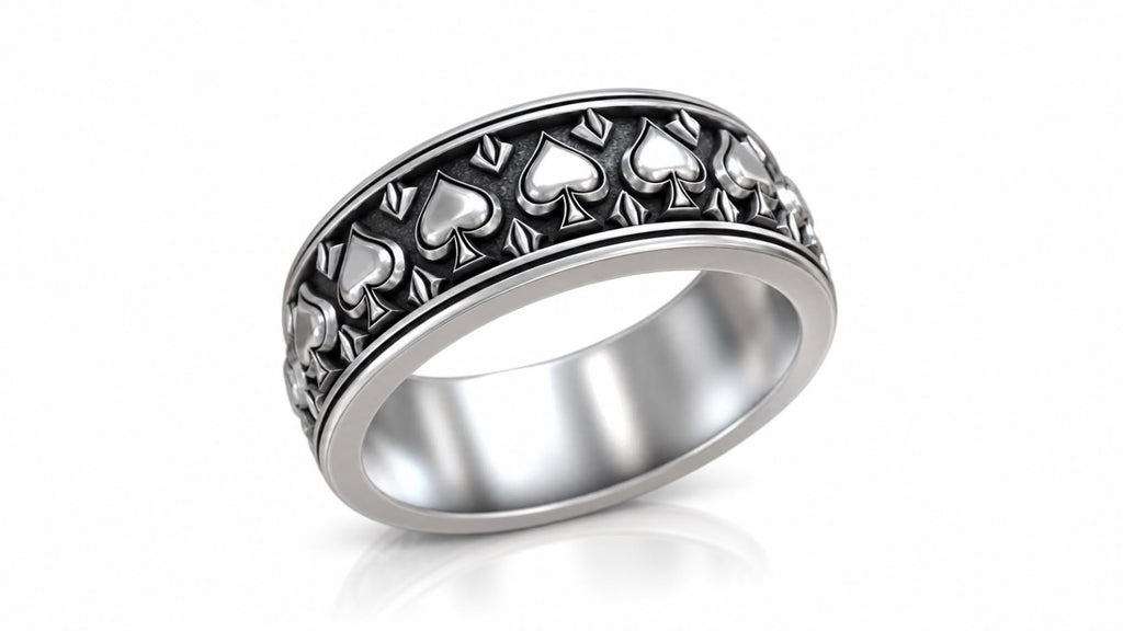 Ace of Spades Band Ring – Sterling Silver
