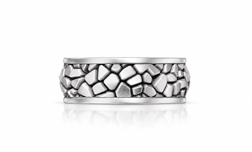 Cobblestone Wide Band Ring – Sterling Silver
