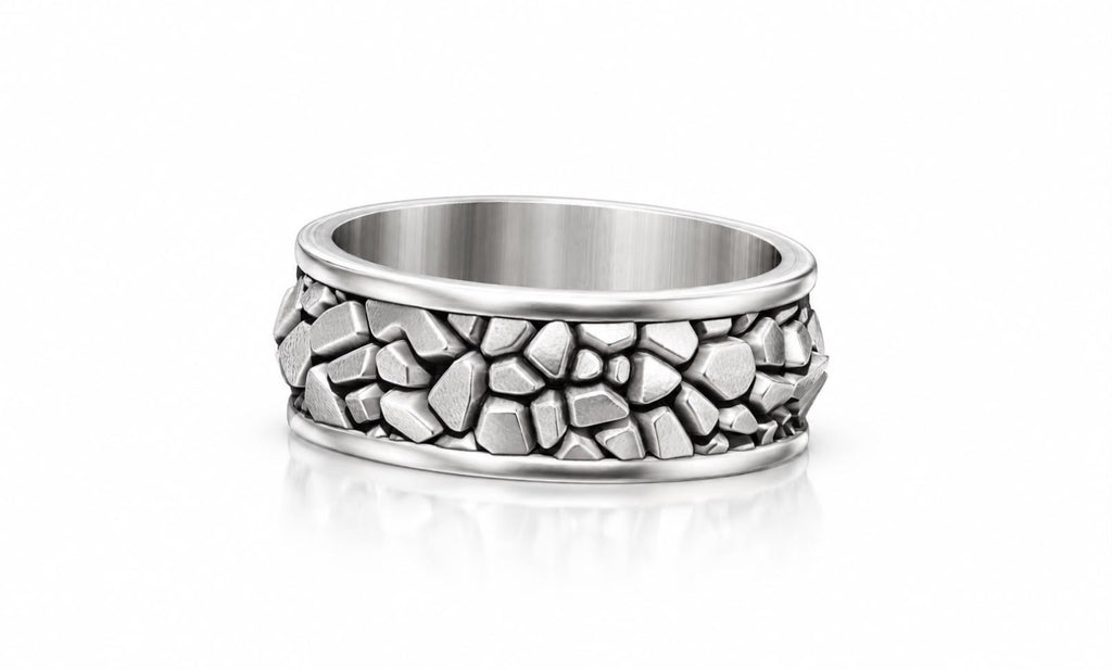 Cobblestone Wide Band Ring – Sterling Silver