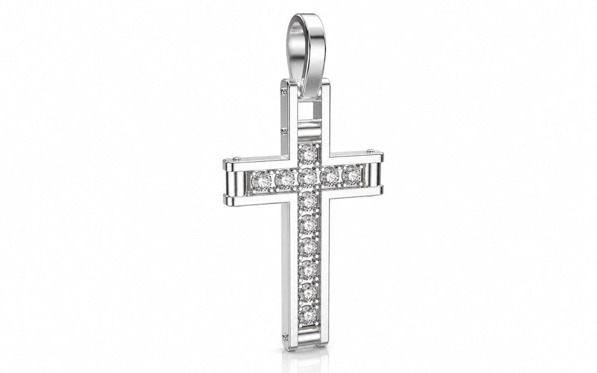 Zirconia Cross Pendant – Sterling Silver