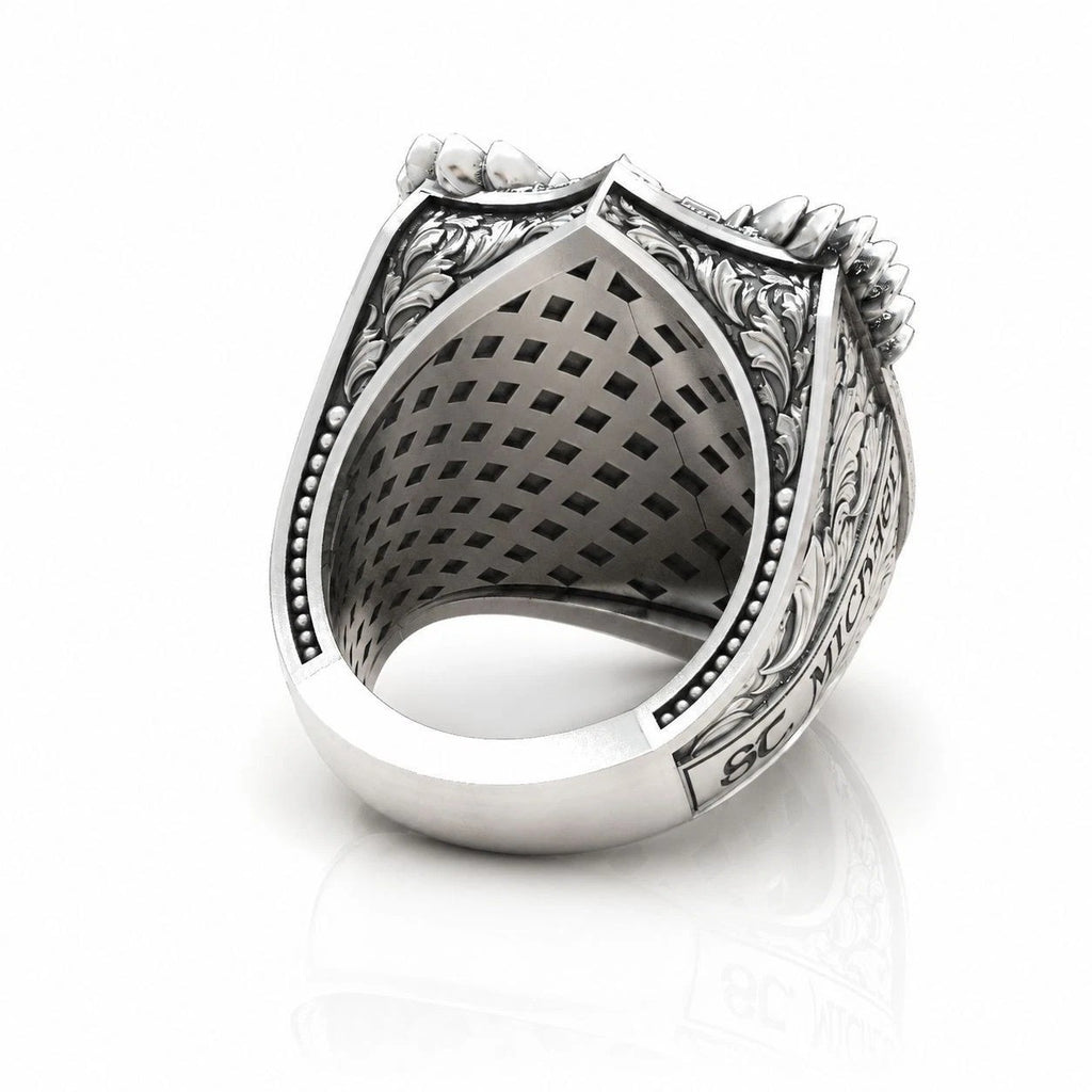 Saint Michael Shield Ring & Pendant Set – Sterling Silver