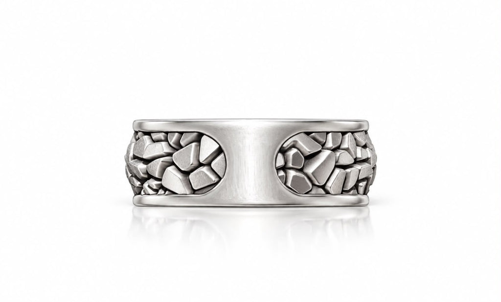 Cobblestone Wide Band Ring – Sterling Silver