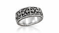 Gothic Fleur Cross Baroque Band Ring – Sterling Silver