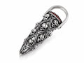Gothic Skull Full Finger Armor Ring with Red CZ – Sterling Silver