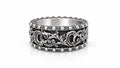 Baroque Acanthus Skull Edge Band Ring – Sterling Silver