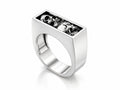 Screaming Skulls Bar Signet Ring – Sterling Silver