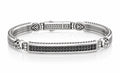 Skull ID Bar Black CZ Bracelet – Sterling Silver