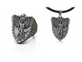 Saint Michael Shield Ring & Pendant Set – Sterling Silver