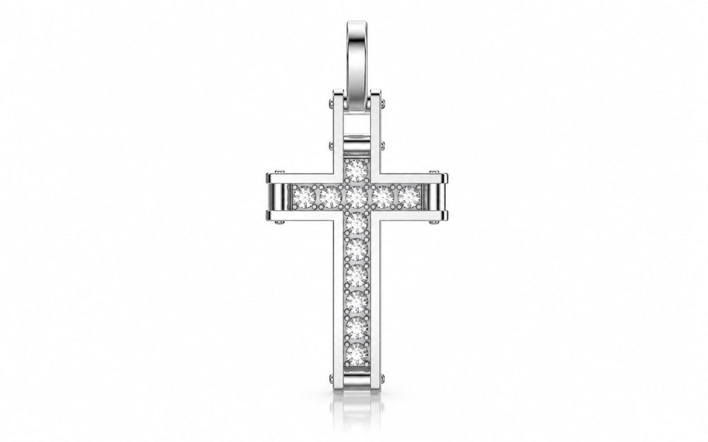Zirconia Cross Pendant – Sterling Silver