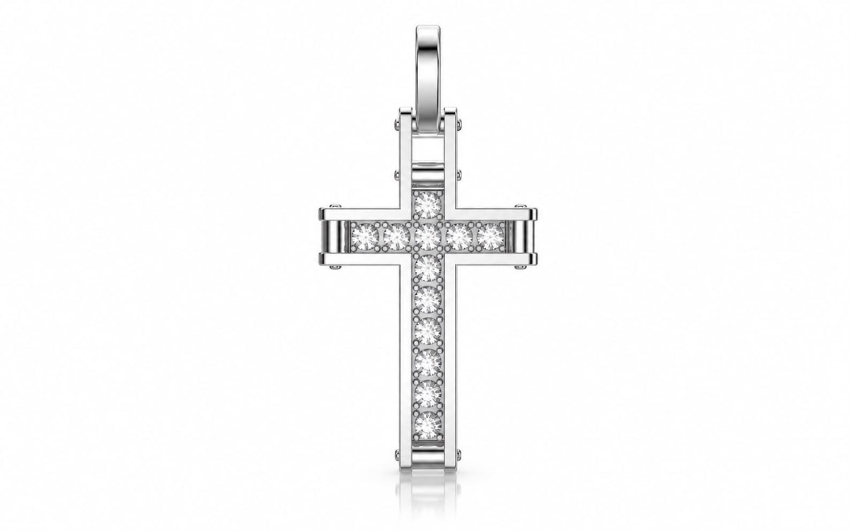 Zirconia Cross Pendant – Sterling Silver
