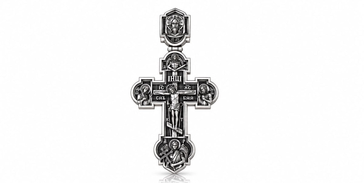 Save and Protect Orthodox Cross Pendant – Sterling Silver
