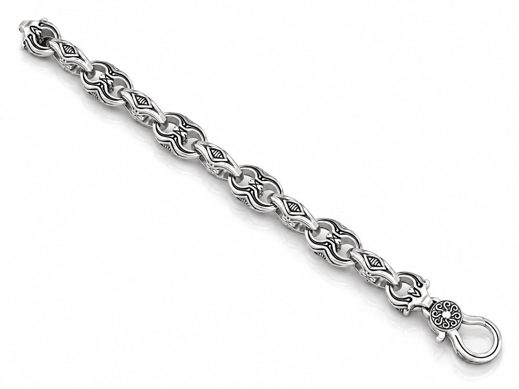 Sun Swirl Mariner Link Bracelet – Sterling Silver