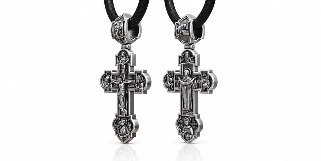 Save and Protect Orthodox Cross Pendant – Sterling Silver