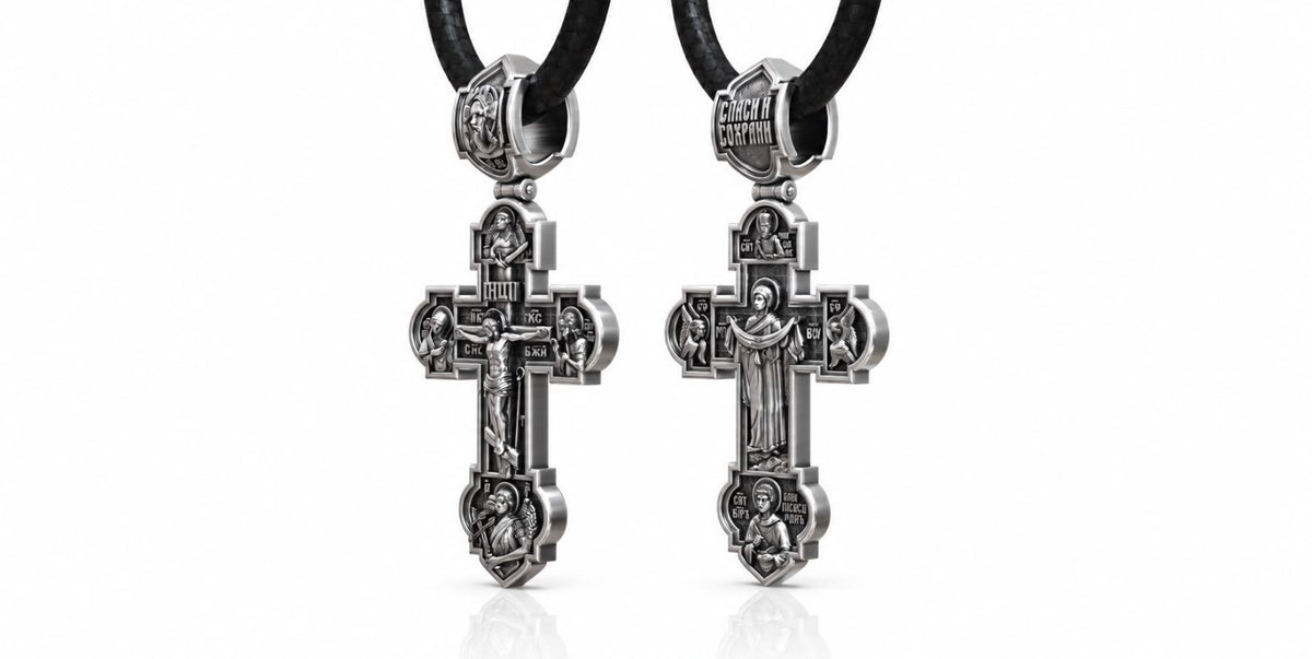 Save and Protect Orthodox Cross Pendant – Sterling Silver