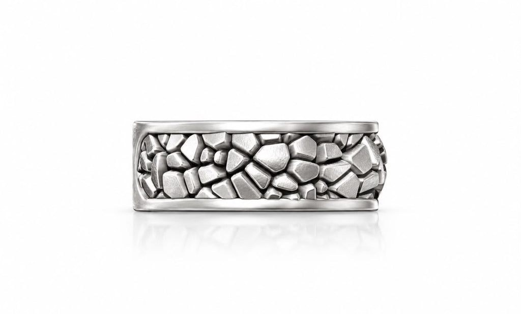 Cobblestone Wide Band Ring – Sterling Silver