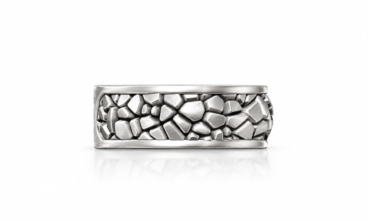 Cobblestone Wide Band Ring – Sterling Silver