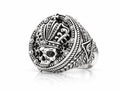 Crowned King Skull Signet Ring – Sterling Silver